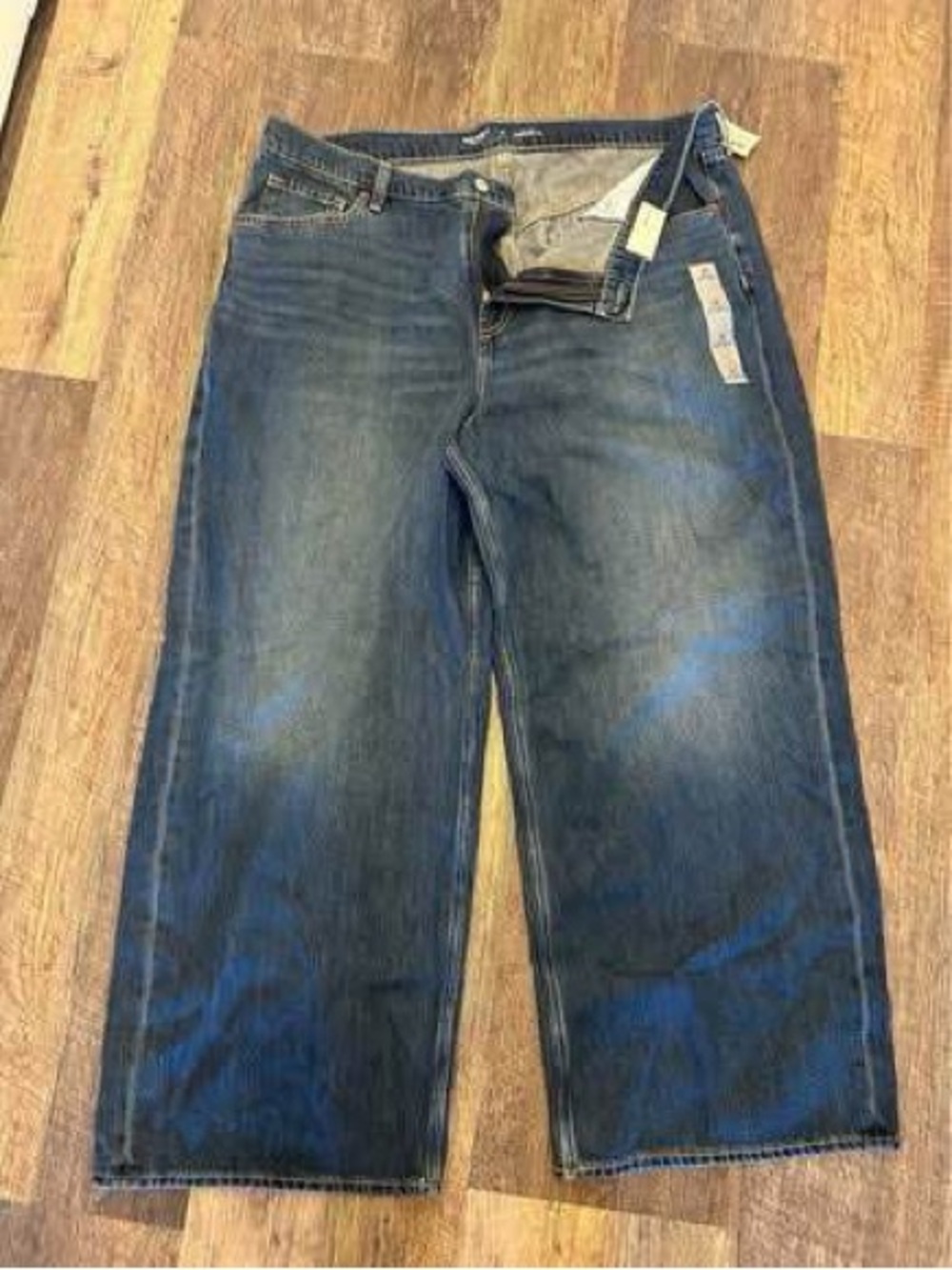 Old Navy Women's Relaxed Wide-Leg Dark Blue Jeans